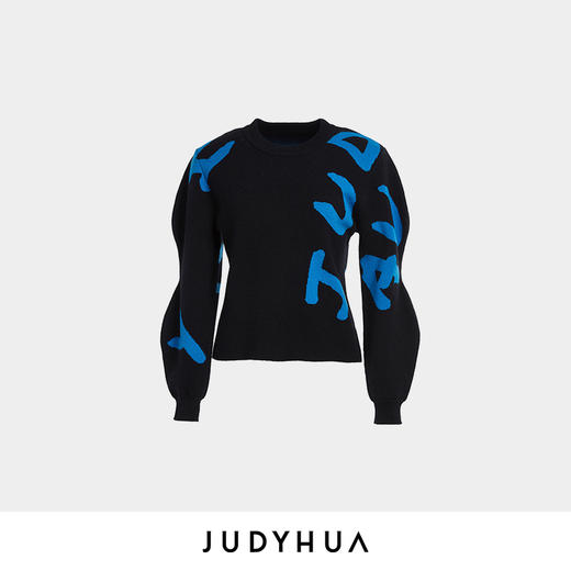 JUDYHUA LOGO弧型袖设计款针织上衣 JHC4M006 商品图3