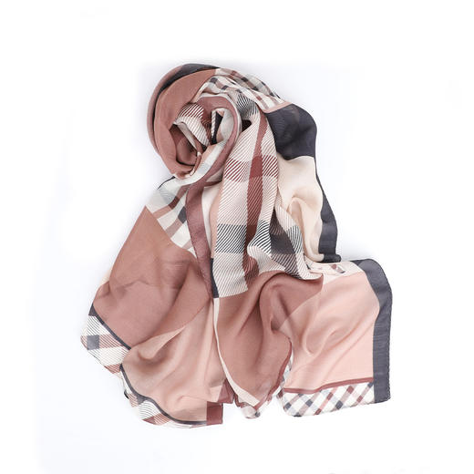 桑蚕丝+羊毛印花长围巾(WXWD17010) 商品图8