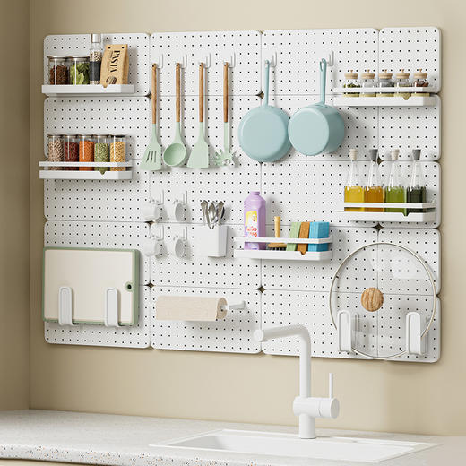 家用壁挂式洞洞板置物架免打孔多功能墙面收纳整理架 商品图4