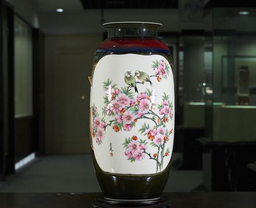 水点桃花紫藤灯笼瓶 商品图0