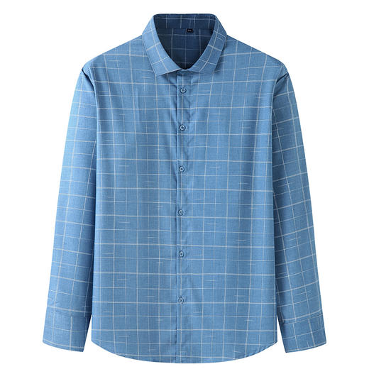 【特】【新款DDA】大依优型大码男装衬衫长袖格子衬衣宽松休闲商务男士上衣 商品图0