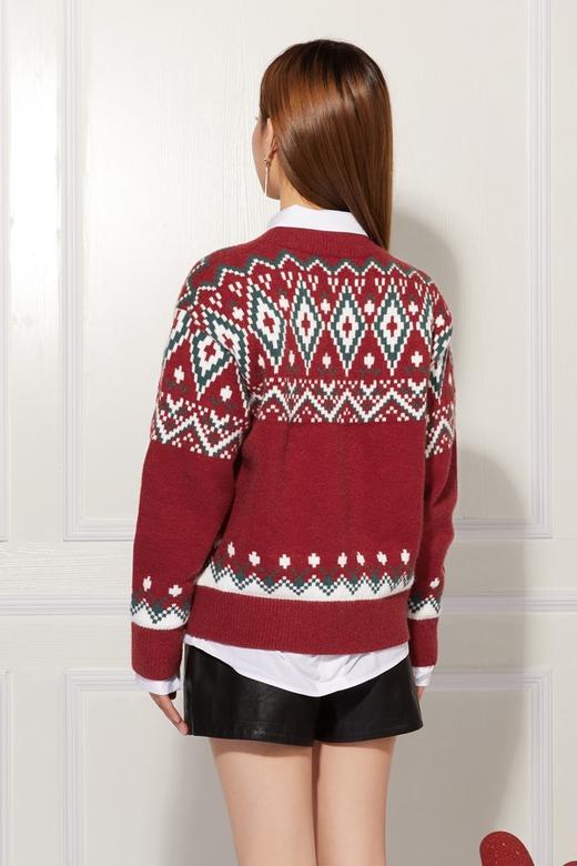 amadella 红色花纹针织上衣 10583 商品图1