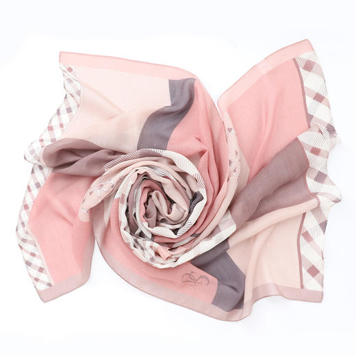 桑蚕丝+羊毛印花长围巾(WXWD17010) 商品图3