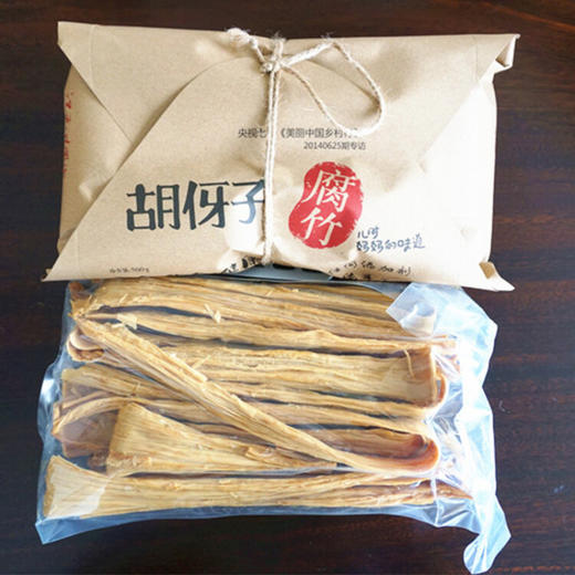 胡伢子腐竹 水南腐竹 农家纯手工黄豆腐竹 江西特产 纸袋装500g 商品图2