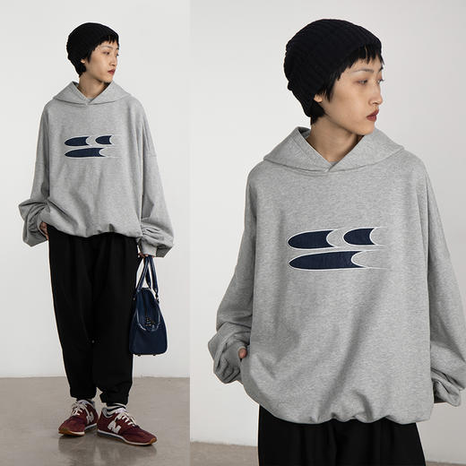 CryingCenter 两种好穿的灰 下垂连帽卫衣 哭喊中心 商品图2