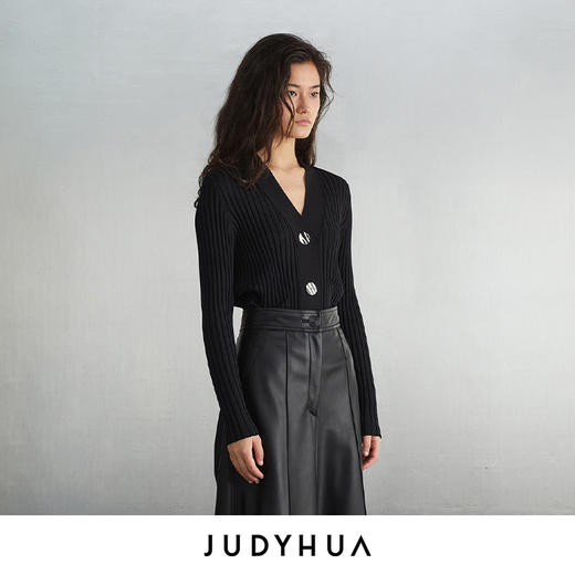 JUDYHUA 装饰扣设计款针织开衫 商品图1