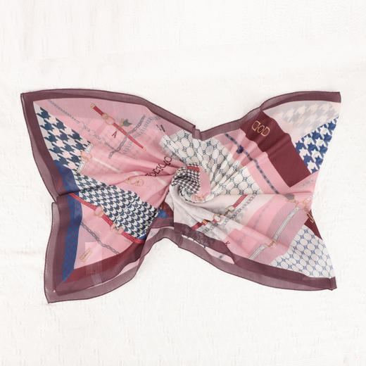 时尚桑蚕丝+羊毛印花长款围巾 (WXWD150-13) 商品图7