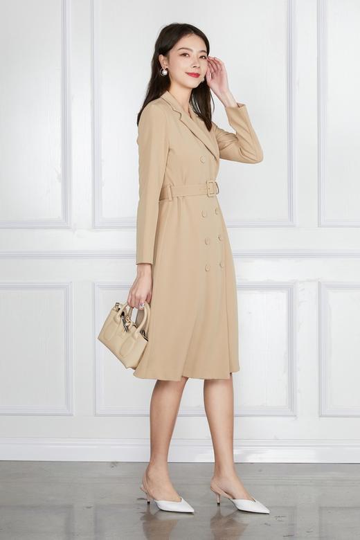 OCTAVIA 杏色双排扣束腰风衣 5451 商品图2