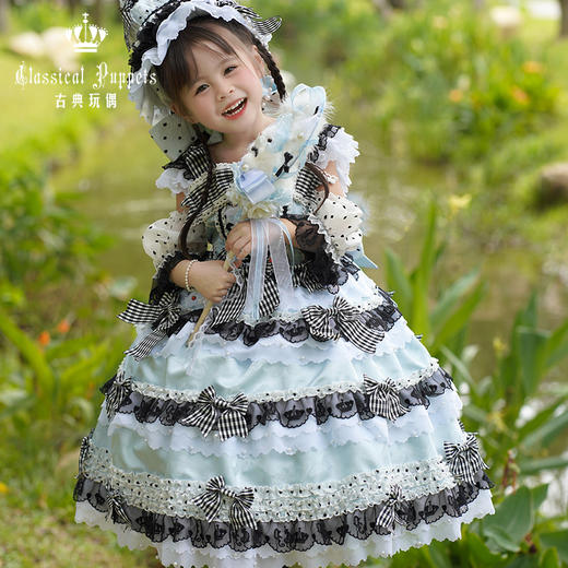 【再贩，全款预售】童装安东尼蛋糕日常OP 云朵（蓝白）/爱丽丝云朵（蓝白黑）古典玩偶 Lolita【2024年12月31日起发货】 商品图4
