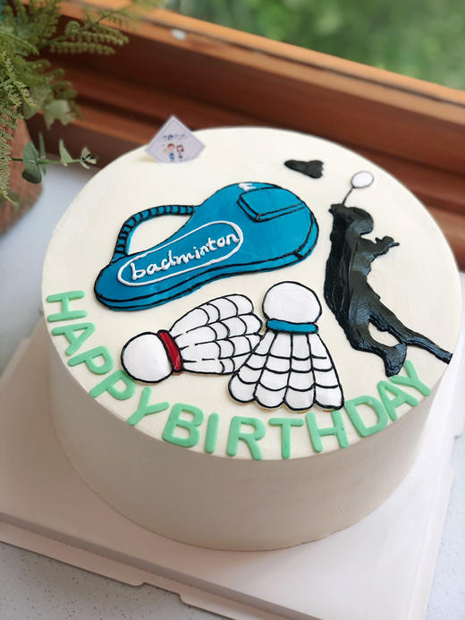 手绘羽毛球奶油蛋糕 下单前请仔细阅读商品详情 商品图0