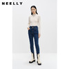 NEELLY纳俪商场同款冬季新款三粒扣高腰牛仔裤女修身百搭小脚裤子N22112H01148 商品缩略图2