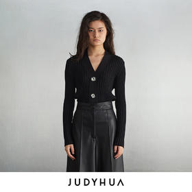 JUDYHUA 装饰扣设计款针织开衫