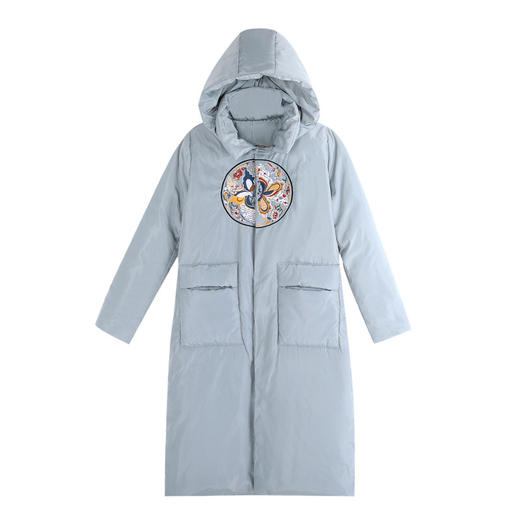 民族风绣花羽绒服，冬季新款保暖复古中长款加厚白鸭绒外套HR-WHHL589 商品图4