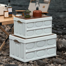 加厚可折叠大号衣服收纳箱户外野营木盖款大容量整理箱