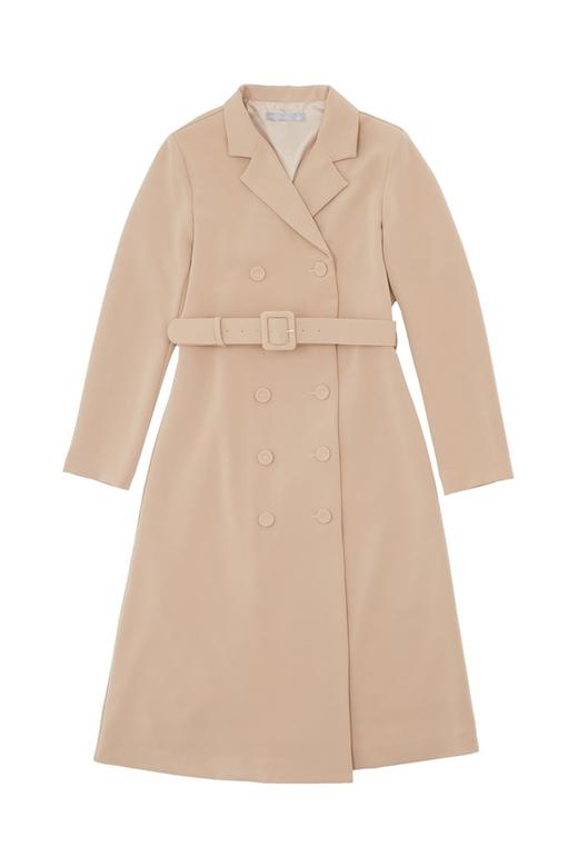 OCTAVIA 杏色双排扣束腰风衣 5451 商品图5