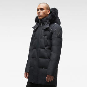 MOOSE KNUCKLES 男士金属驼鹿指关节徽标绗缝连帽羽绒服 黑色 M32MP221 291