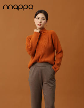 秋冬抗起球半高领RIB纹外穿毛衣7228