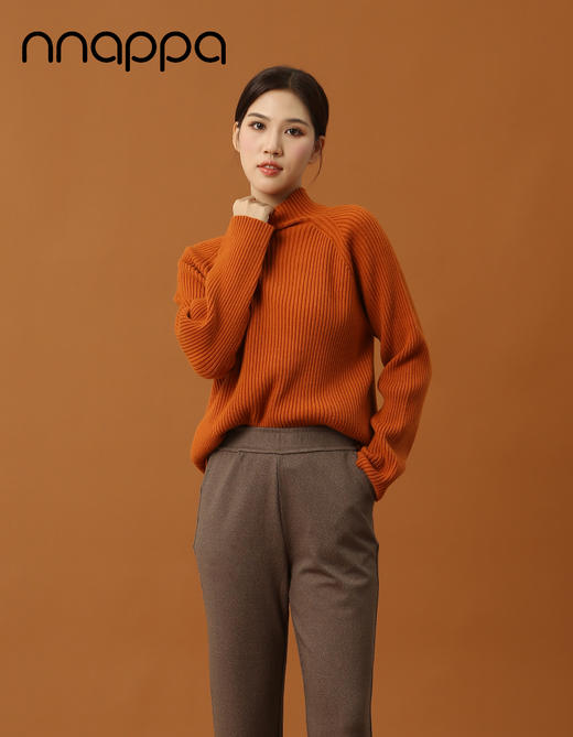 秋冬抗起球半高领RIB纹外穿毛衣7228 商品图0