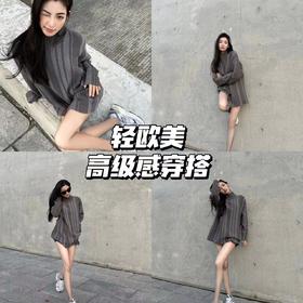 复古ootd |竖条毛衣，快速出街的时髦单品💫