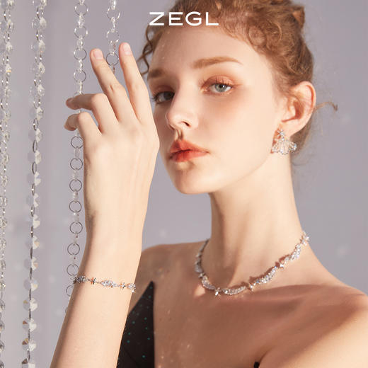 ZEGL设计师星月项链女轻奢小众高级设计感锁骨链手链耳环耳饰套装 商品图1