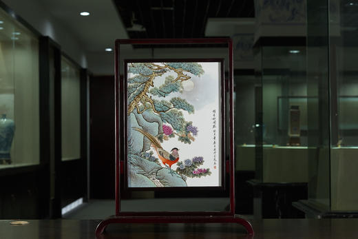 粉彩明月松间照插屏 商品图0