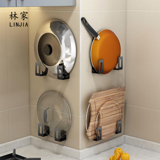 免打孔厨房置物架 锅盖架 菜板砧板架 收纳架 安装简单hsn09 商品图0