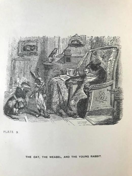 约20世纪早期 寓言故事集 格兰维尔23幅经典插图 漆布精装大32开 商品图12