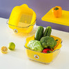 「三款尺寸可选」黄鸭款双层pet沥水篮 厨房用品多功能水果盘子清洁工具塑料菜筐淘菜篮 商品缩略图1