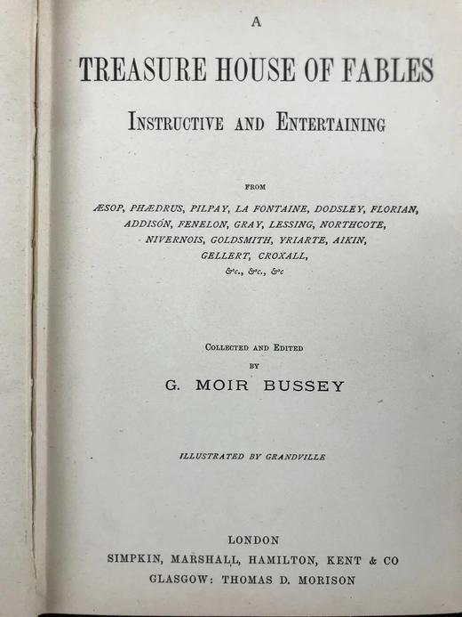 约20世纪早期 寓言故事集 格兰维尔23幅经典插图 漆布精装大32开 商品图3
