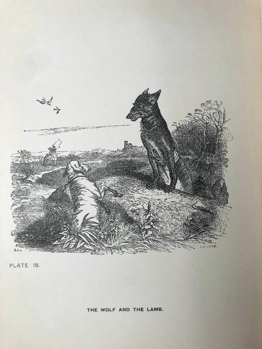 约20世纪早期 寓言故事集 格兰维尔23幅经典插图 漆布精装大32开 商品图10