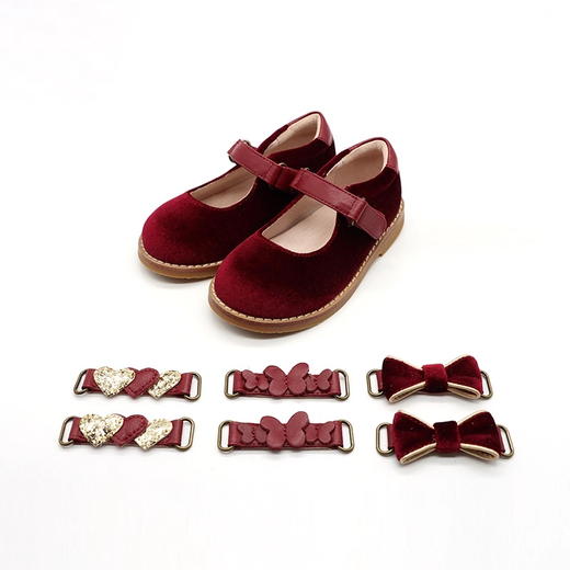 西班牙littlewinkaa小温卡女童真皮公主鞋童鞋多魔术贴活动条蝴蝶结单鞋 商品图0