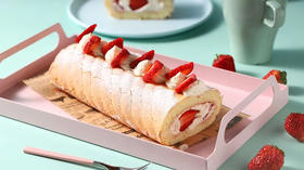 草莓脆皮蛋糕卷——顶焙良品软白蛋糕粉
