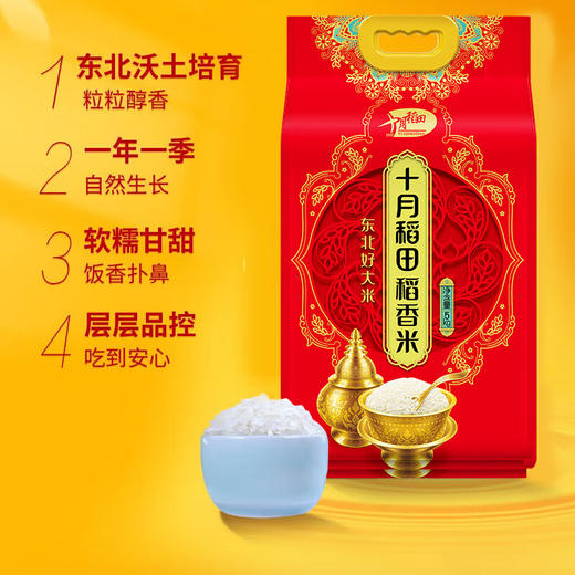 十月稻田 稻花香2号 东北大米 东北香米 5kg 商品图1