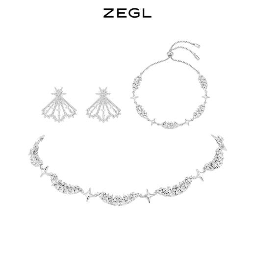 ZEGL设计师星月项链女轻奢小众高级设计感锁骨链手链耳环耳饰套装 商品图0