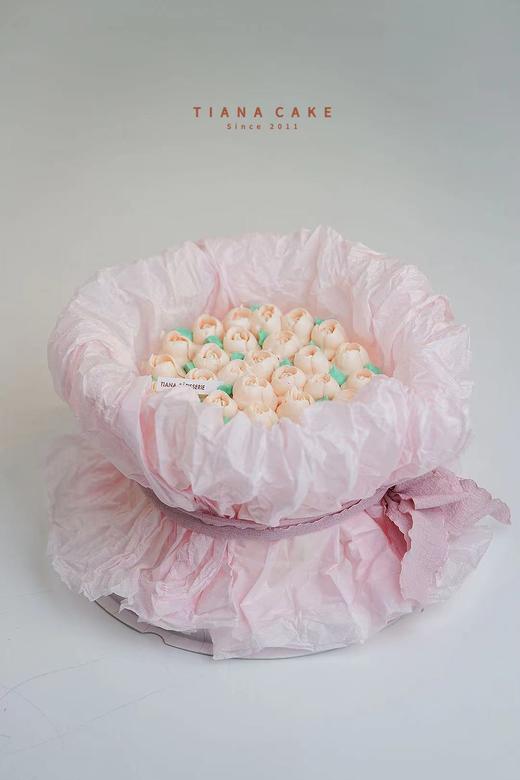【简约奶油款】粉色奶油花束蛋糕 商品图0