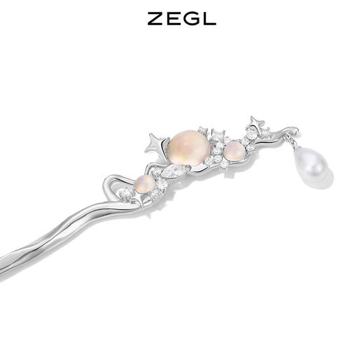 ZEGL设计师新中式星月古风发簪女简约现代日常高级感发饰发钗簪子 商品图4