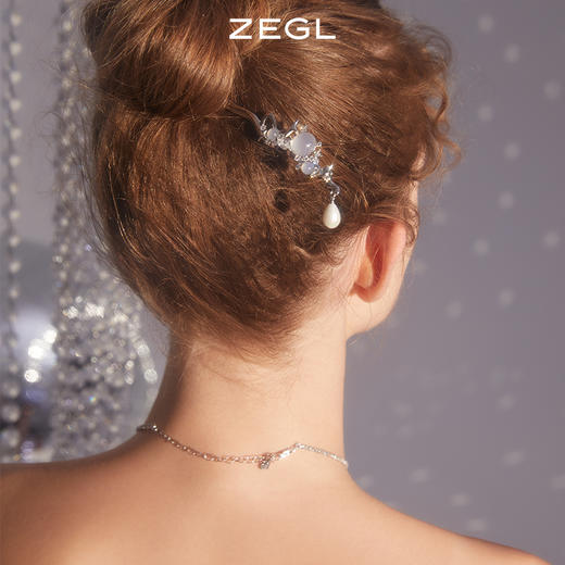 ZEGL设计师新中式星月古风发簪女简约现代日常高级感发饰发钗簪子 商品图3