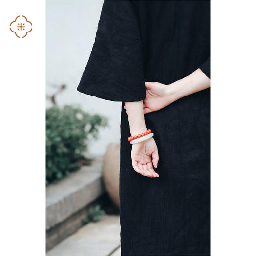 米马饰物  九口凉山料天然无染色柿子红满肉赤玉手串 商品图1