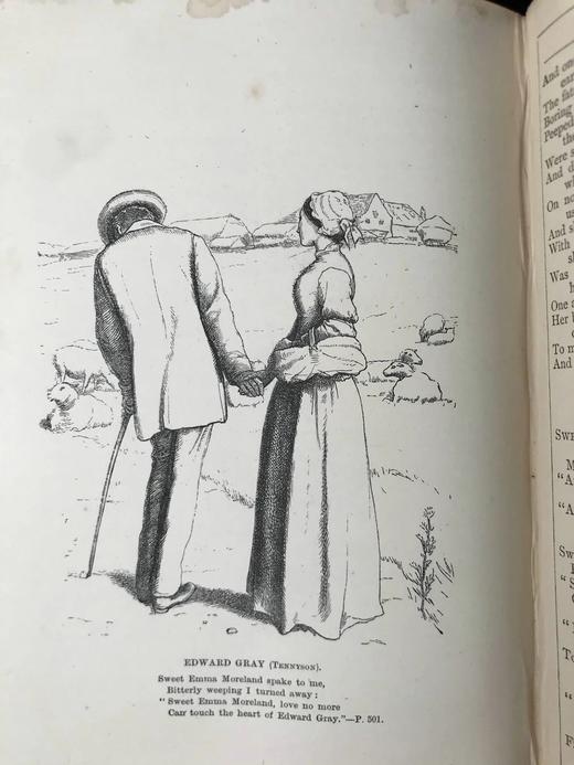1869年 英语诗歌的一千零一颗宝石 3幅插图 真皮精装36开 商品图5
