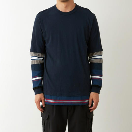 White Mountaineering 白山 T-SHIRT 圆领假两件拼接长袖T恤TEE 商品图0