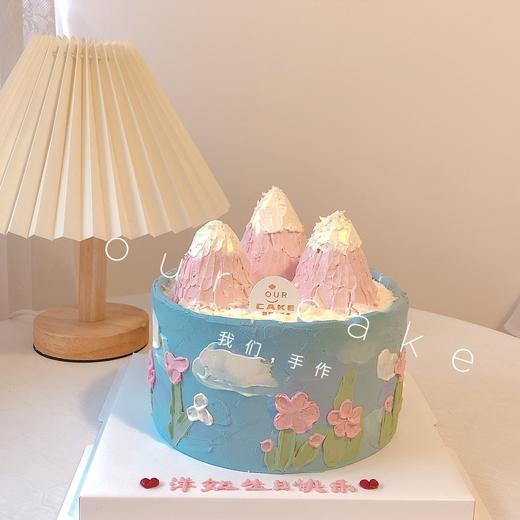 富士山粉蓝色蛋糕-低糖处理无添加 商品图0