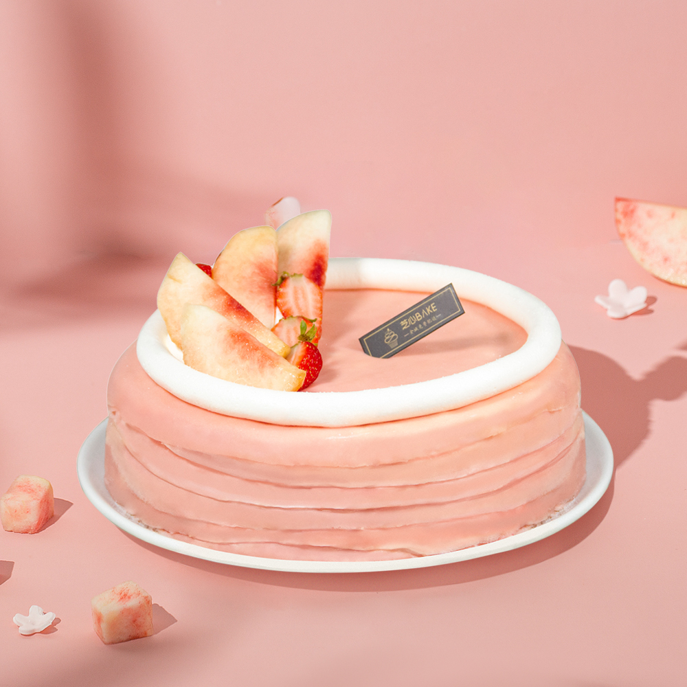 【桃桃千层-】-冰凉的千层在口中融化爆出桃桃的甜美