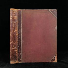 约19世纪后期 班扬《天路历程》 数十幅彩色与大量黑白插图 真皮精装大16开