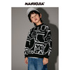 马拉丁潮牌漫画家儿童卫衣冬2021新品3M反光印花宽边罗纹套头卫衣 商品缩略图2