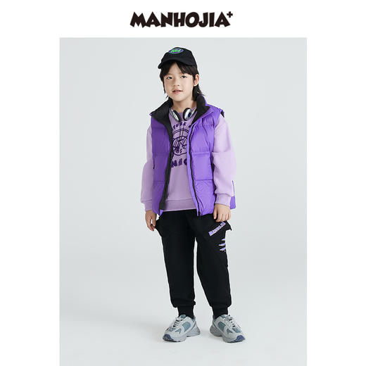 马拉丁潮牌漫画家童装裤子冬季新品立体斜向大口袋抓痕印花工装裤 商品图1