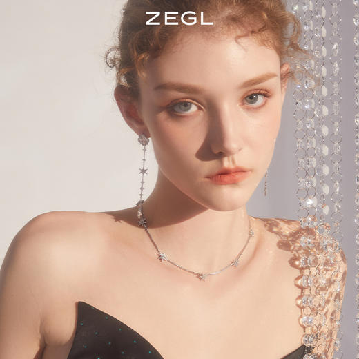 ZEGL设计师雪花流苏耳环女小众设计感高级长款耳钉银针秋冬耳饰品 商品图4
