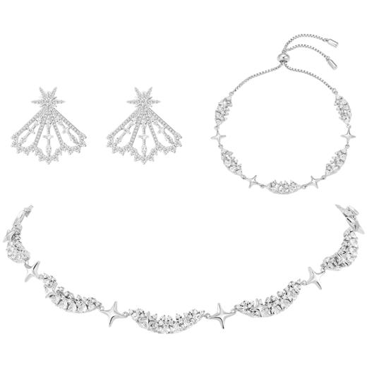 ZEGL设计师星月项链女轻奢小众高级设计感锁骨链手链耳环耳饰套装 商品图4