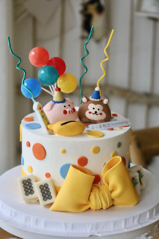 可爱猪可爱猴（麻将蝴蝶结） 商品图1