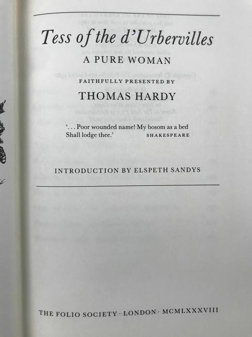 托马斯·哈代《德伯家的苔丝》（1989） 数十幅木版画插图 精装18开带书匣 商品图3