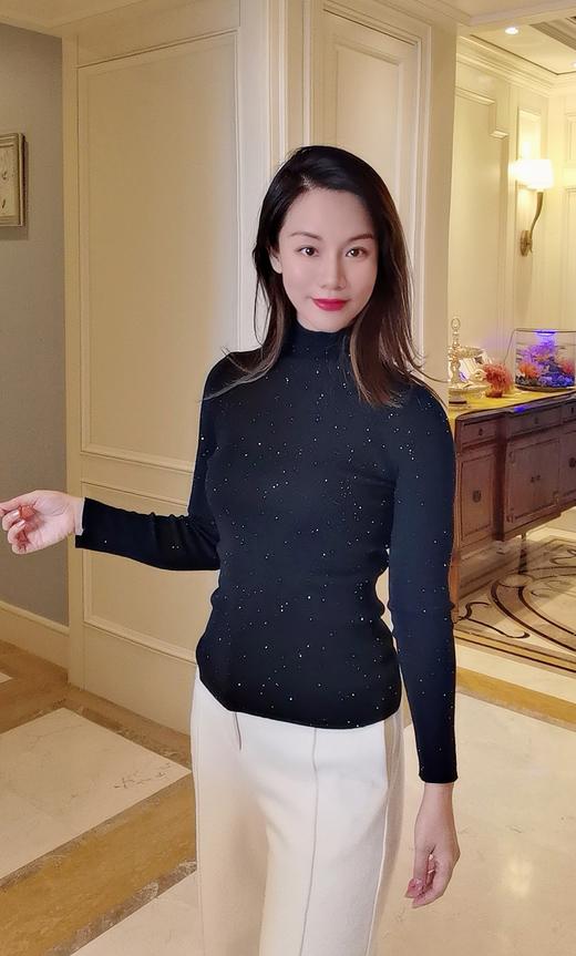 逸红颜2025春季新款针织中高领打底毛衣「 银河月」 商品图1